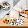 thumbnail image 3 of Yayeee Dish Drying Mat for Kitchen Counter 16" x 18" Microfiber Super Absorbent Coffee Decorative Pad, Brown Christmas House, 3 of 9