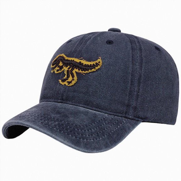 Toddler Baseball Hat Dinosaur Appliqué Embroidered Hat Childrens Baseball Cap Washed Cotton Cartoon Sun Hat Outdoor Sun Hat One Size,Navy