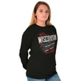 thumbnail image 4 of Wisconsin America Dairyland Map Shape Long Sleeve TShirt Men Women Brisco Brands S, 4 of 6