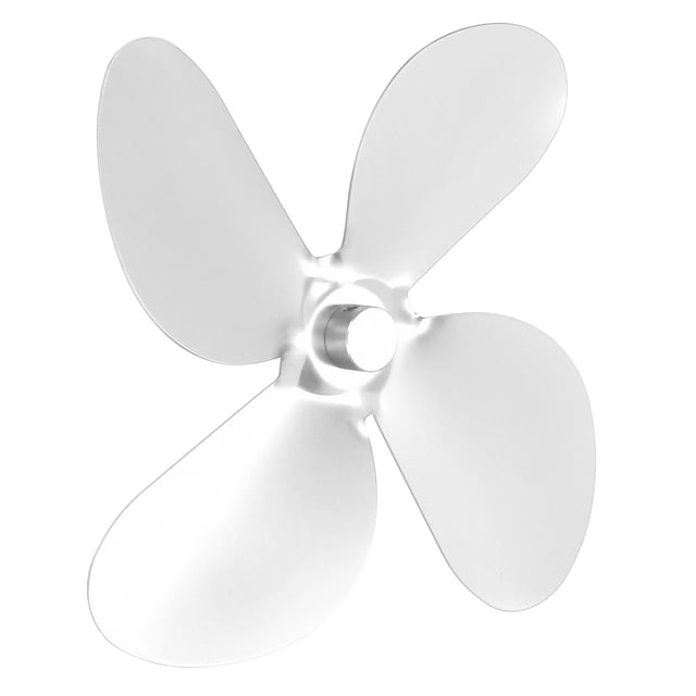 Juego de 4 aspas de ventilador de estufa Bling Bling Aleación de aluminio con Llave hexagonal y tornillo de repuesto plateado