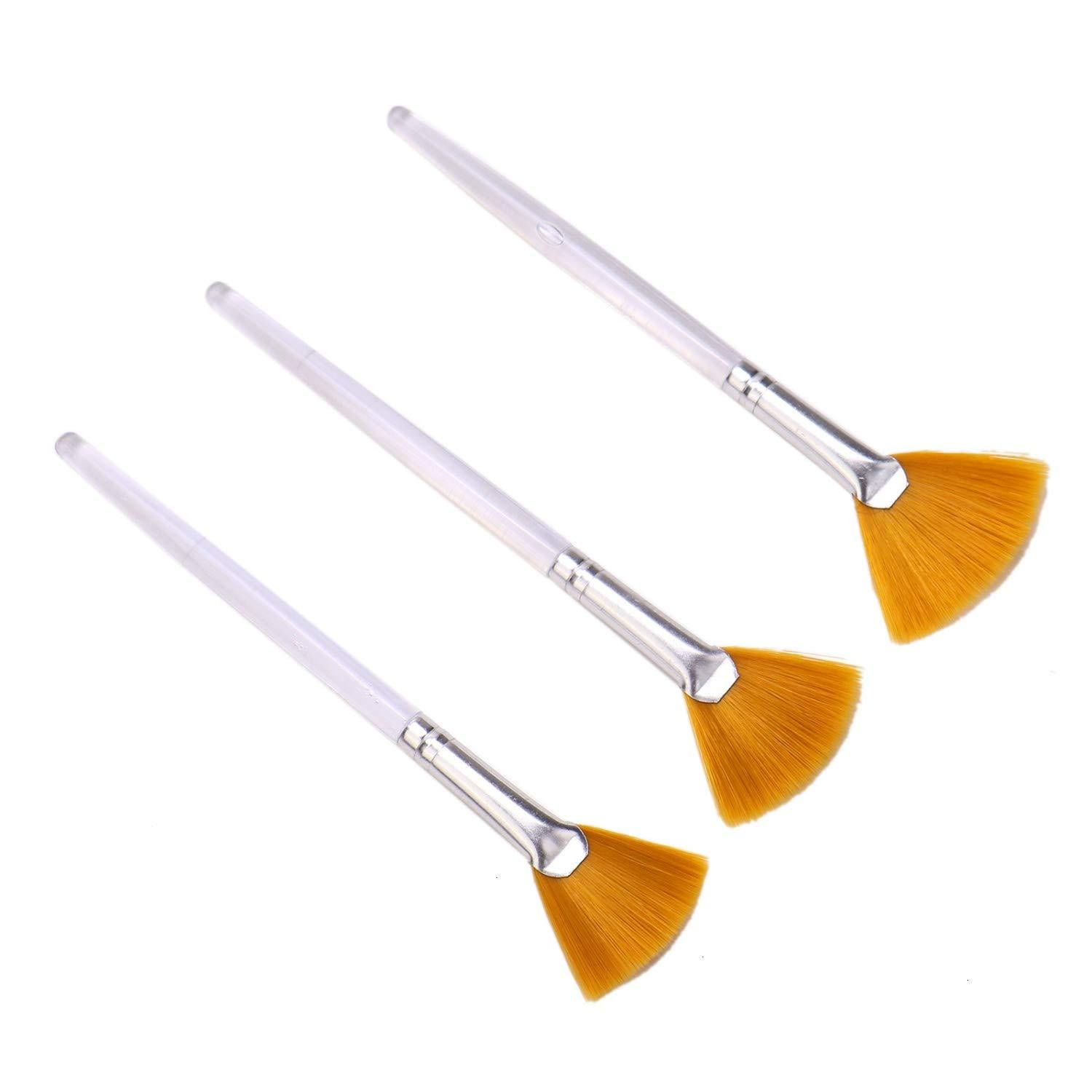 JETEHO 3pcs Facial Brushes Fan Mask Brush Mask Applicator Brush for