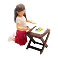 thumbnail image 2 of Figura de niña de dibujo, figuras de personas 1/64, figura de personaje Diorama, colección de resina, modelo en miniatura para decoración de paisajes rojo, 2 of 10