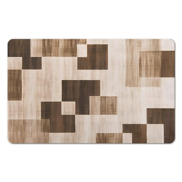Tapis de Salle de Bain 20x32 Pouces avec Design Géométrique Moderne de la Collection Rockwood : Ajout Parfait pour Salle de Bain, Chambre, Bureau, Salon, Entrée sur Planchers de Bois Franc