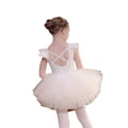 thumbnail image 2 of LYMAYTER Toddler 2PC Ballet Leotard Set Girls Short Sleeve Leotard Tutu Skirt Exam Performance Suit 3-11Y, 2 of 8
