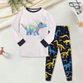 thumbnail image 2 of Hessimy Toddler Boys Girls Spring Summer Cute Pattern Print 2Pcs Long Sleeve Soft Sleepwear Pants Pajamas Set, Infant Casual Set(Light Gray,8-9 Years), 2 of 5