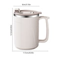 thumbnail image 3 of Stainless Steel Insulated Mug with Lid and Handle - Thermal Coffee Travel Tumbler, Double Wall Vacuum Insulated Tea Cup, White, JKODE, 3 of 7