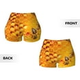 thumbnail image 3 of Sikiie Bees on Hive Honeycomb Print Workout Shorts Women Scrunch Butt Gym Shorts Seamless High Waist Tummy Control Yoga Biker Athletic Shorts, 3 of 5