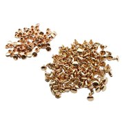 Wxqbjtam 100 Sets Double Cap Rivets studs Snap Rivet Leather Craft Light Gold