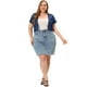 thumbnail image 3 of Women's Plus Size Shrug Cardigan Lace Allover Open Front Short Sleeve Crop Bolero Jacket Navy 1X, 3 of 6