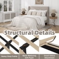 thumbnail image 4 of Frostbloom Full Size Linen Fabric Platform Bed Frame with Vertical Channel Tufted Wingback Headboard, Beige, 4 of 7