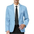 thumbnail image 2 of INSPIRE CHIC Men's Dress Slim Fit Blazer Single Breasted One Button Prom Suit Sports Coat XL Light Blue, 2 of 7
