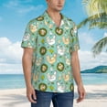 thumbnail image 3 of Balery Chicken Laying Eggs Camisas hawaianas de manga corta para hombre, camisas playeras de corte holgado, camisas de vacaciones con botones,Medium, 3 of 7