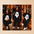 thumbnail image 4 of Ghost Pumpkin Onesie, Pumpkin Jack O Hooded Costumes Adult Plush Halloween Pajama|Polar Fleece Jack-O Casual Costume Y2k Trendy Funny Streetwear Fall Winter Warmth Jumpsuit Vacation Loungewear, L, 4 of 7