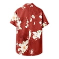thumbnail image 4 of Alun Tropical Floral Button-Down Shirts for Women Relaxed Fit Short Sleeve Summer Tops Casual Lightweight Breathable Hawaiian Style Beach Vacation Blouses 3—Red XXL, 4 of 5