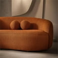 thumbnail image 2 of Bloom Japandi Style Luxury Modern Boucle Fabric Curvy Couch in Orange, 2 of 3