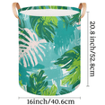 thumbnail image 7 of Tropical Palm Leaves Round Laundry Basket Collapsible Laundry Hamper with Leather Handles Durable Dirty Clothes Storage Bins for Living Room Bedroom Dorm Closet Organizers and Storage, 7 of 7