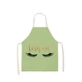 thumbnail image 1 of Tignapoo Eyelash Pattern Cotton-Linen Apron, Waterproof & Oil-Resistant Kitchen Wear, Unisex Design 68x55cm, Ideal for Home & Coffee Shops, Easy to Clean, Stylish Kitchen Accessory, 1 of 6