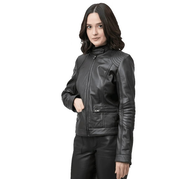 Luis Leather Women's Leather Jacket- Biker Style Casual And Trending Fashion Real Lambskin Leather Jacket for Womens