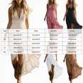 thumbnail image 3 of Ladies Sleeveless Cami Dress V Neck Lace Loose Casual Midi Sundress Loose fit vacation dress, 3 of 3