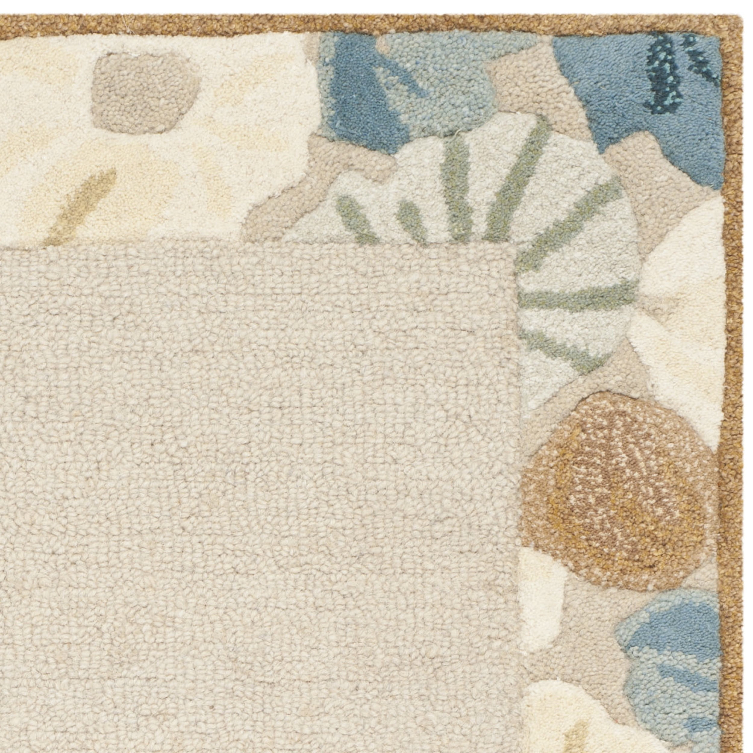 SAFAVIEH Martha Stewart Poppy Floral Border Area Rug, Cornucopia Beige, 4' x 6'