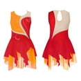 thumbnail image 6 of ZDHoor Big Girls Floral Glitters Ice Skating Dress Ballerina Leotard Dance Costume Red 16, 6 of 6