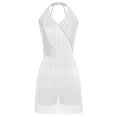 thumbnail image 3 of zdhoor Women's Shiny Rhinestone Latin Dance Dress Sleeveless Tassel Samba Tango Ballroom Dance Dress White L, 3 of 5