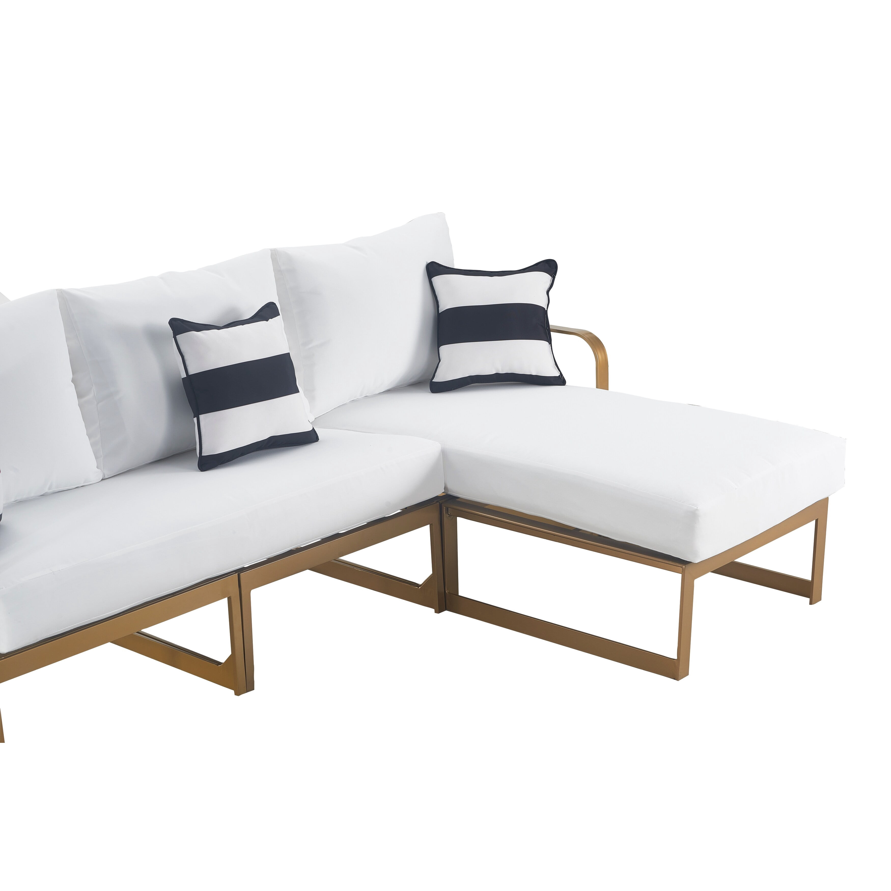 Elle Decor Mirabelle Outdoor Sectional Sofa, Gold