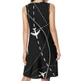 thumbnail image 2 of Airplanes Background with Trajectory Spring Summer Dresses for Women Fashion T-shirt Dress Casual Sleeveless Loose Sundress with Pockets, 2 of 5