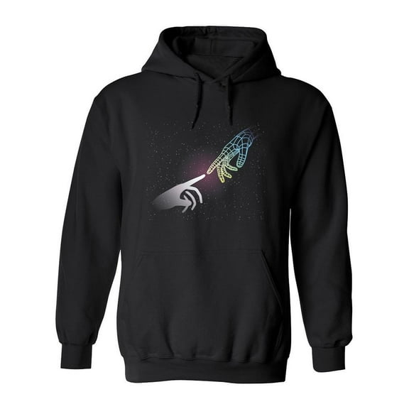 Space Hands Touching Hoodie Men -Image by Shutterstock, Male x-Large