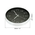 thumbnail image 2 of 12" Wall Clock Battery Operated Silent Non Ticking Round Clocks Decor, Black, White, 2 of 6