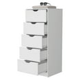 DUOSONG Dillon 5 Narrow Drawer Dresser, Tall Chest Of Drawers White