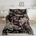 thumbnail image 2 of Feelyou Bohemian Moth Butterfly Bedding Comforter Set, Damask Flower Floral Twin Comforter Sets, Hippie Animal Skeleton Reversible Bedding Set, Super Cozy Room Decor, 2pcs, 2 of 8