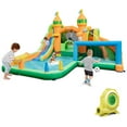 thumbnail image 1 of Gymax Kids Inflatable Water Slide Park w/735W Blower Basketball Rim Wet Dry Combo, 1 of 10