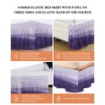 thumbnail image 6 of Purple Ombre Bed Skirt Queen Size, Modern Abstract Art Ocean Oil Painting Wrap Around Bed Skirting with Adjustable Elastic Strap, Dust Ruffle Pleated Bedskirts 18 Inch Drop for Bedroom Queen Beds, 6 of 9