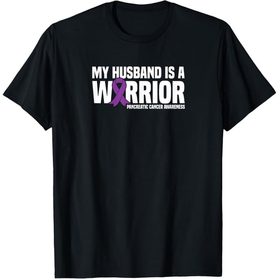 men and women can wear,My Husband is a Warrior Pancreatic Cancer Awareness T-Shirt