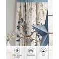 thumbnail image 6 of Texas Star Navy Blue Sheer Curtains 84 Inch Length 2 Panels Set for Living Room/Bedroom, Farmhouse Vintage Art Wooden Kitchen Curtains Grommet Semi-Sheer Curtains Drapes Window Treatments 52"x84"x2, 6 of 7