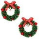 thumbnail image 2 of Mini guirnalda magnética navideña | Decoración festiva para el refrigerador con campanas y estrellas | Pack de 2 coronas de plástico para decorar el hogar y la oficina en Navidad, 2 of 6