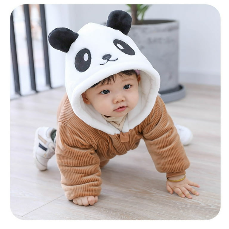 Baby Girls Boys Fluffy Cute Cartoon Animal Outfit Romper Hooded