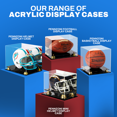 thumbnail image 5 of PENNZONI Basketball Display Case, Clear Acrylic Box w/ Black Acrylic Base & Gold Risers, Mirror Back, 5 of 11