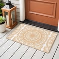 thumbnail image 4 of Abstract Flower Front Door Rugs 2x3 ft Boho Orange Floral Bohemian Style Small Rug for Entryway Non Slip Washable Bathroom Door Mat Absorbent Floor Mat for Indoor Entrance, 4 of 9