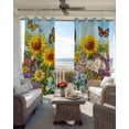 thumbnail image 6 of Spring Wildflower Blackout Curtains for Bedroom Living Room Darkening Curtains 63 Inches Long Floral Leaves Country Pastoral Window Curtain 2 Panels Set Window Treatment Grommet Drapes 52"x63", 6 of 9
