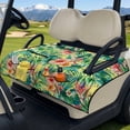 thumbnail image 3 of Yuyamidu Palm Leaves Golf Cart Seat Covers for 2 Passenger Seats Golf Cart Seat Towel Blanket with Pockets Hibiscus Club Car Accessories Keep Seats Comfortable, 3 of 8