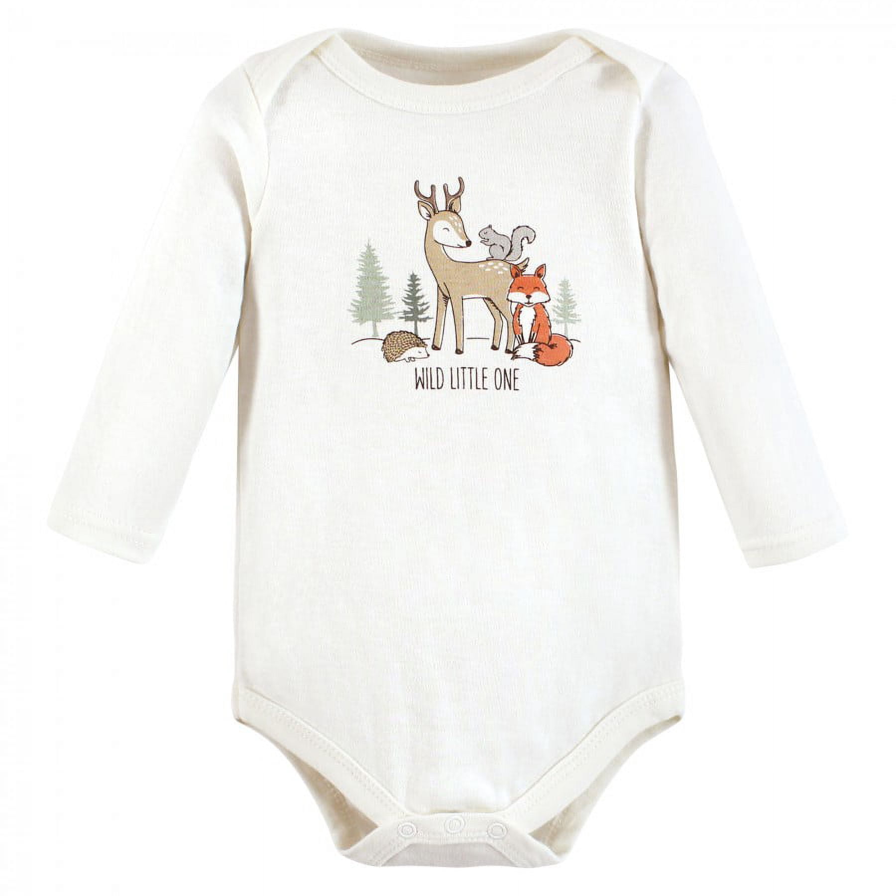 Hudson Baby Cotton Long-Sleeve Bodysuits, 3-Pack, Newborn- 24 Months