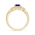 thumbnail image 2 of ANGARA Natural 1.25 ct Tanzanite Bypass Ring with Trio Diamond Accents in 14K Yellow Gold for Women (Size-8x6mm) | December Birthstone, Anniversary, Jewelry Gift for Women | Natural Tanzanite Ring, 2 of 8
