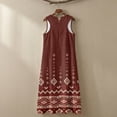 thumbnail image 5 of Xoenoiee Aztec Tribal Bohemian Geometric Flower Print Summer Dresses for Women 2026 Linen-Like Vacation Maxi Dress, Boho Beach Sundress with Pocket, Sleeveless Fashion Clothing for Resort Wear, M, 5 of 7