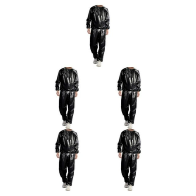 yingyy 1/2/3/5 Maison Salon Spa Sauna Combinaison Course Exercice Mise en Forme Veste de Survêtement Réutilisable Lavable PVC Combinaisons de Sport Noir TTTTG 5 Pcs
