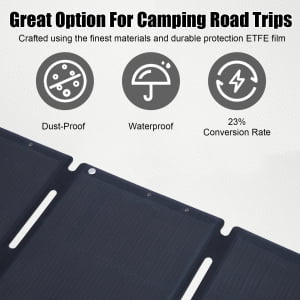 Solar Charging Panel, Portable Solar Panel for Power Station, Lightweight Foldable Solar Panel with 23.5% High Efficiency, Mc 4 Solar Cable, Ip65 Waterproof, for Outdoor Camping Rv Trip Blackout 100W