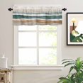 thumbnail image 2 of Abstract Wave Valances for Windows Lines Green White Brown Ombre Modern Art Rod Pocket Curtain Valance Window Treatment Short Curtains for Kitchen Living Room, 42"x12", 2 of 5