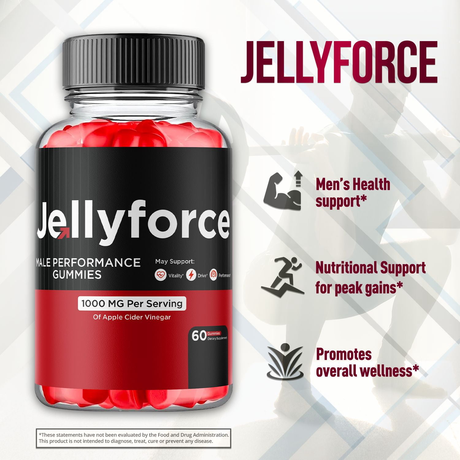 Jellyforce Gummies Advanced Formula All Natural Vitamin Supplement Jelly Force 60 Gummies