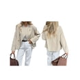 thumbnail image 3 of Gabardina Corta para Mujer, Abrigo Holgado de Larga con Solapa y Doble Botonadura, Ropa de Abrigo de Moda Caqui XL, 3 of 7